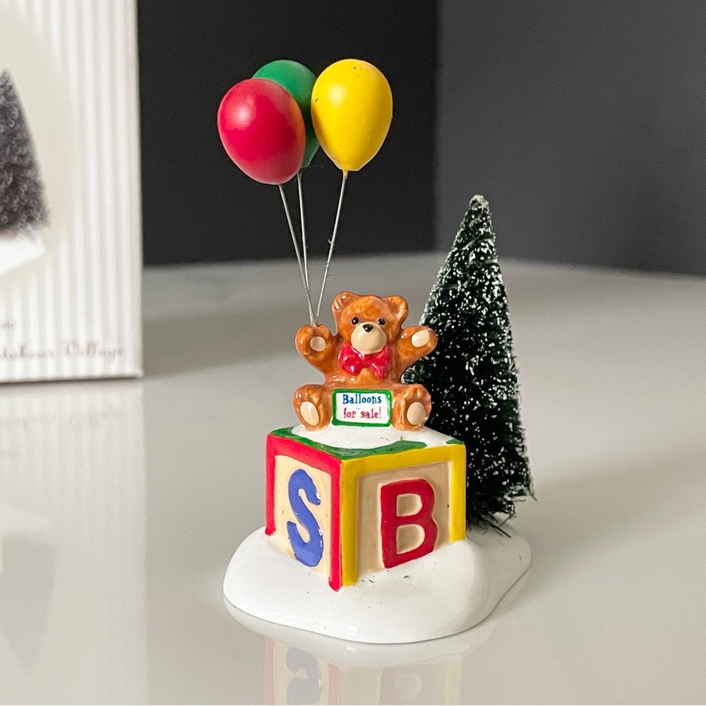 "Balloons for Sale" Santa Bear Snow Village Figurine by Dept. 56